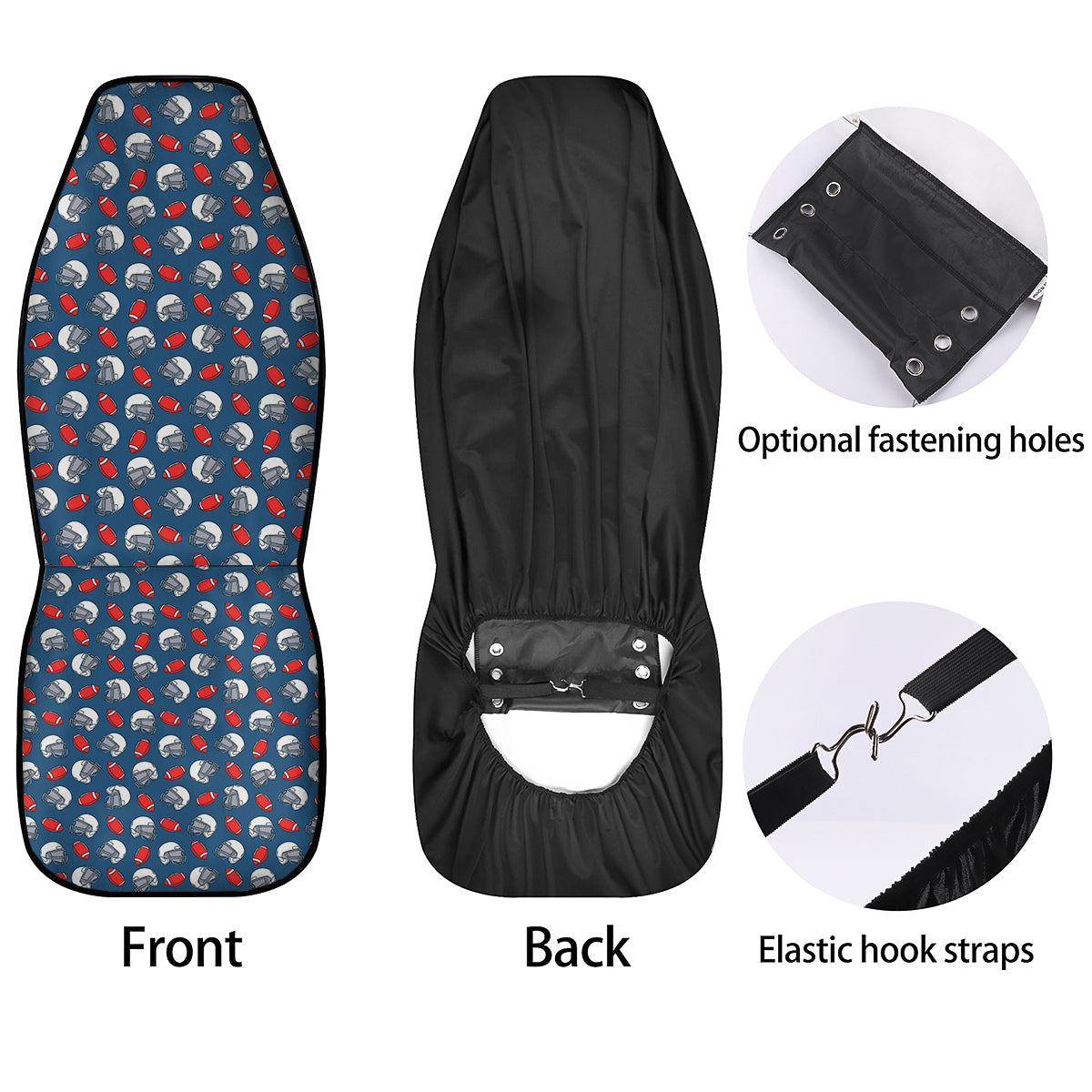 American Football Print Pattern Car Seat Covers-grizzshop