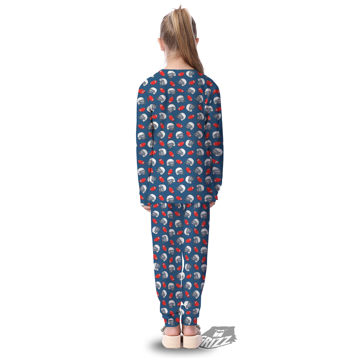 American Football Print Pattern Kid's Pajamas-grizzshop