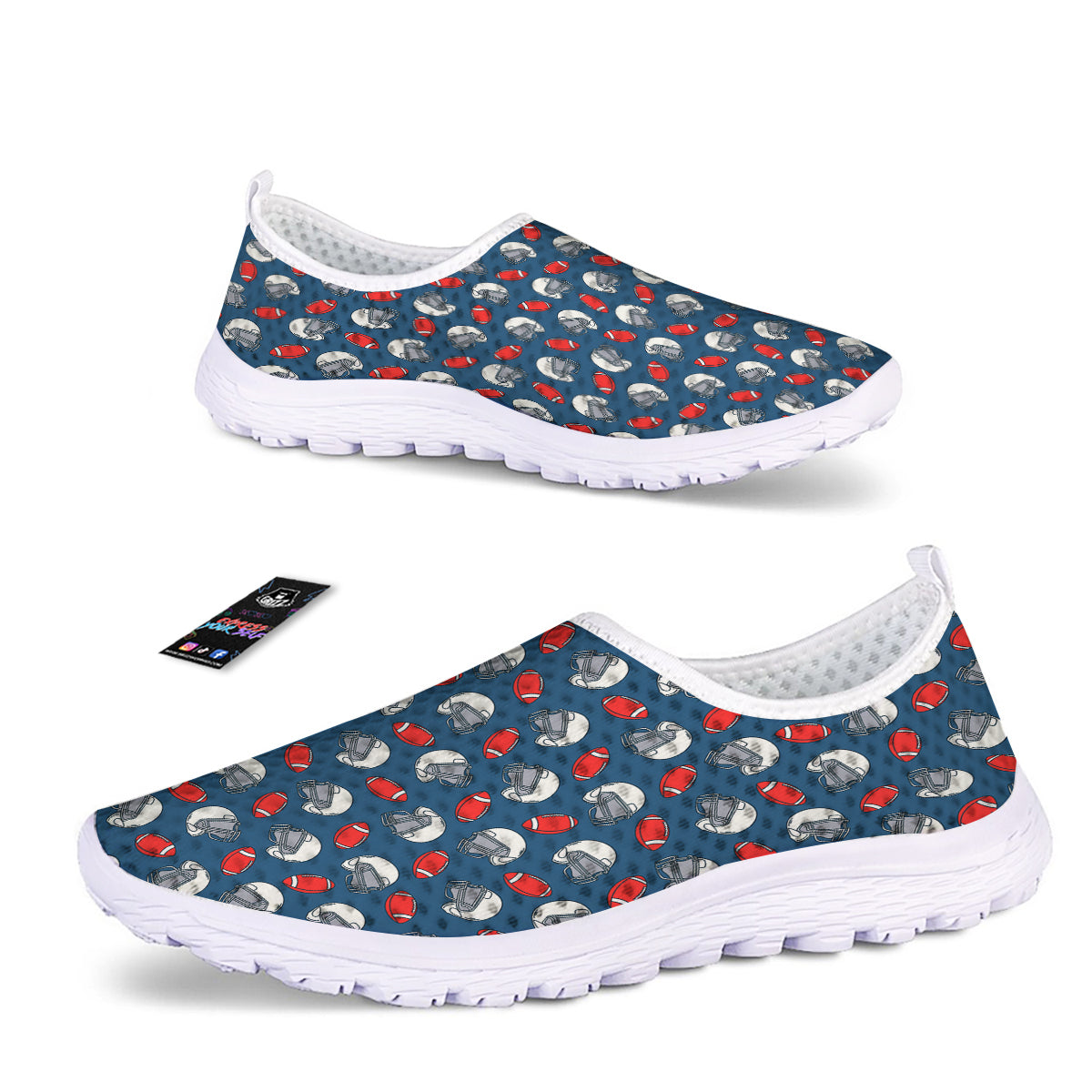 American Football Print Pattern Nurse Shoes-grizzshop