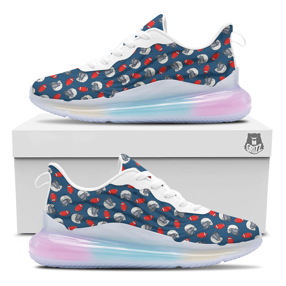 American Football Print Pattern Running Sneakers-grizzshop