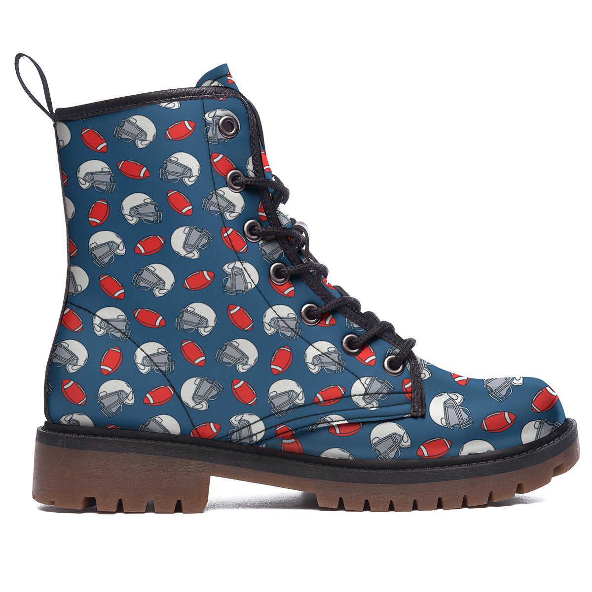 American Football Print Pattern Work Boots-grizzshop