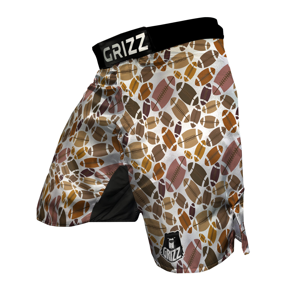 American Football Rugby Ball Pattern Print MMA Shorts-grizzshop