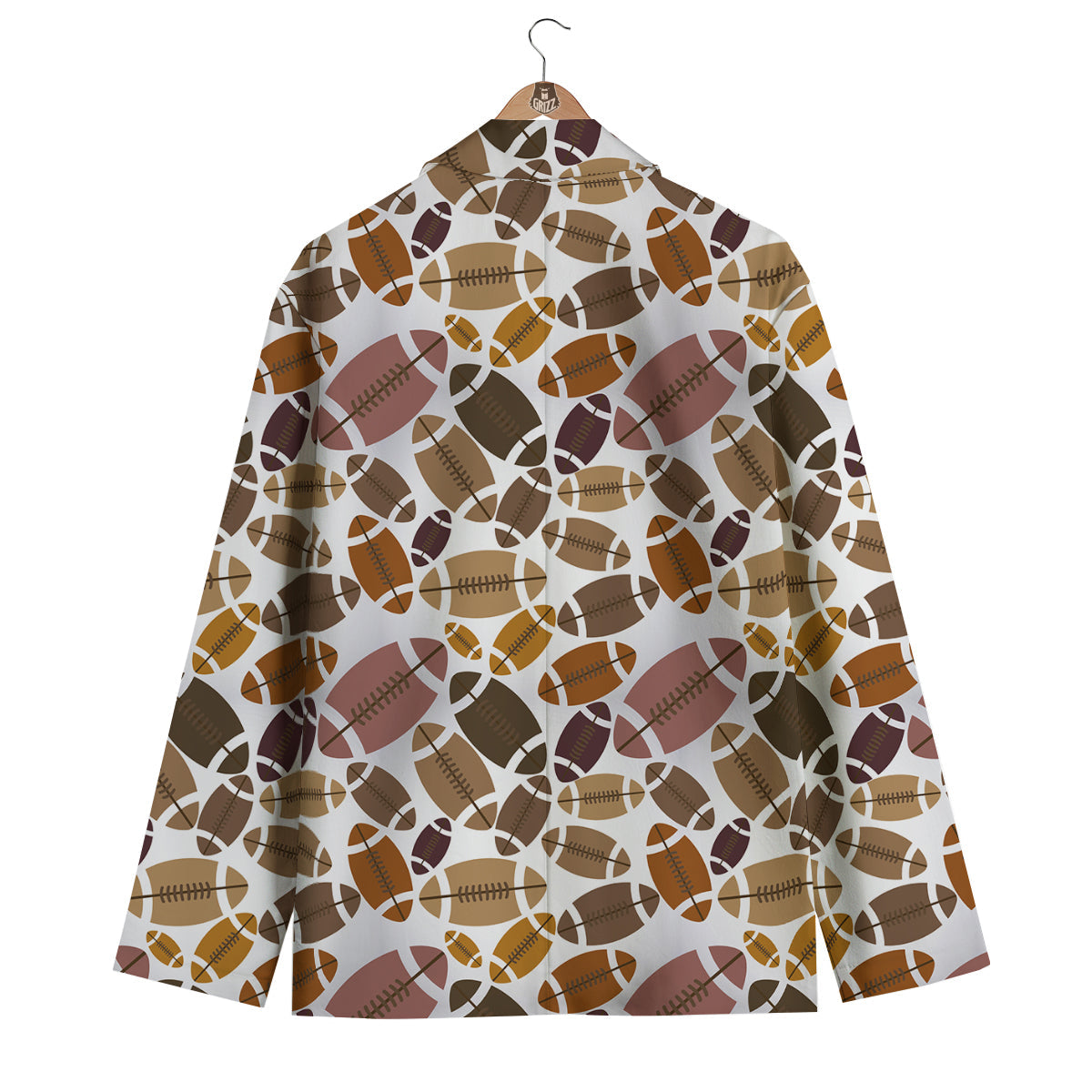 American Football Rugby Ball Pattern Print Men's Blazer-grizzshop