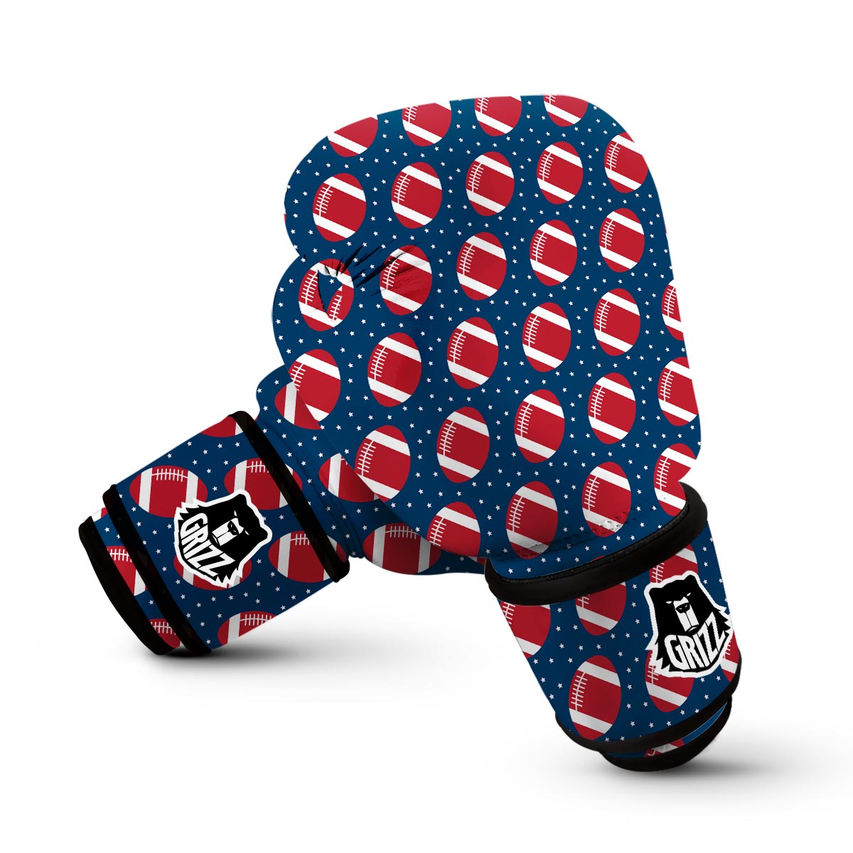 American Football Rugby Ball Print Pattern Boxing Gloves-grizzshop