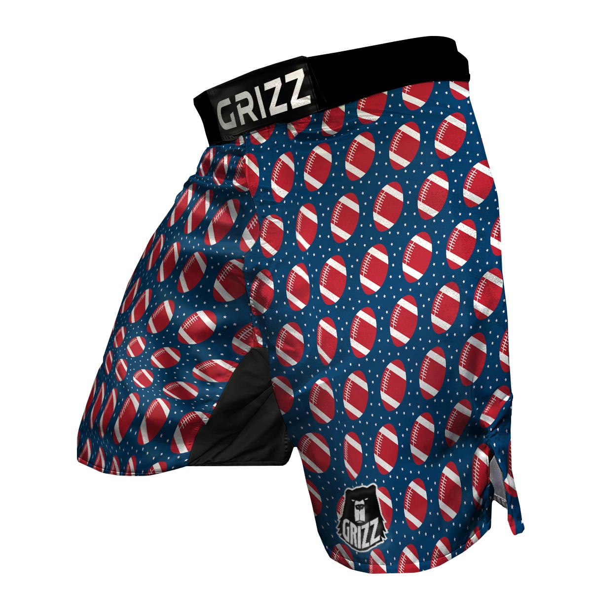 American Football Rugby Ball Print Pattern MMA Shorts-grizzshop