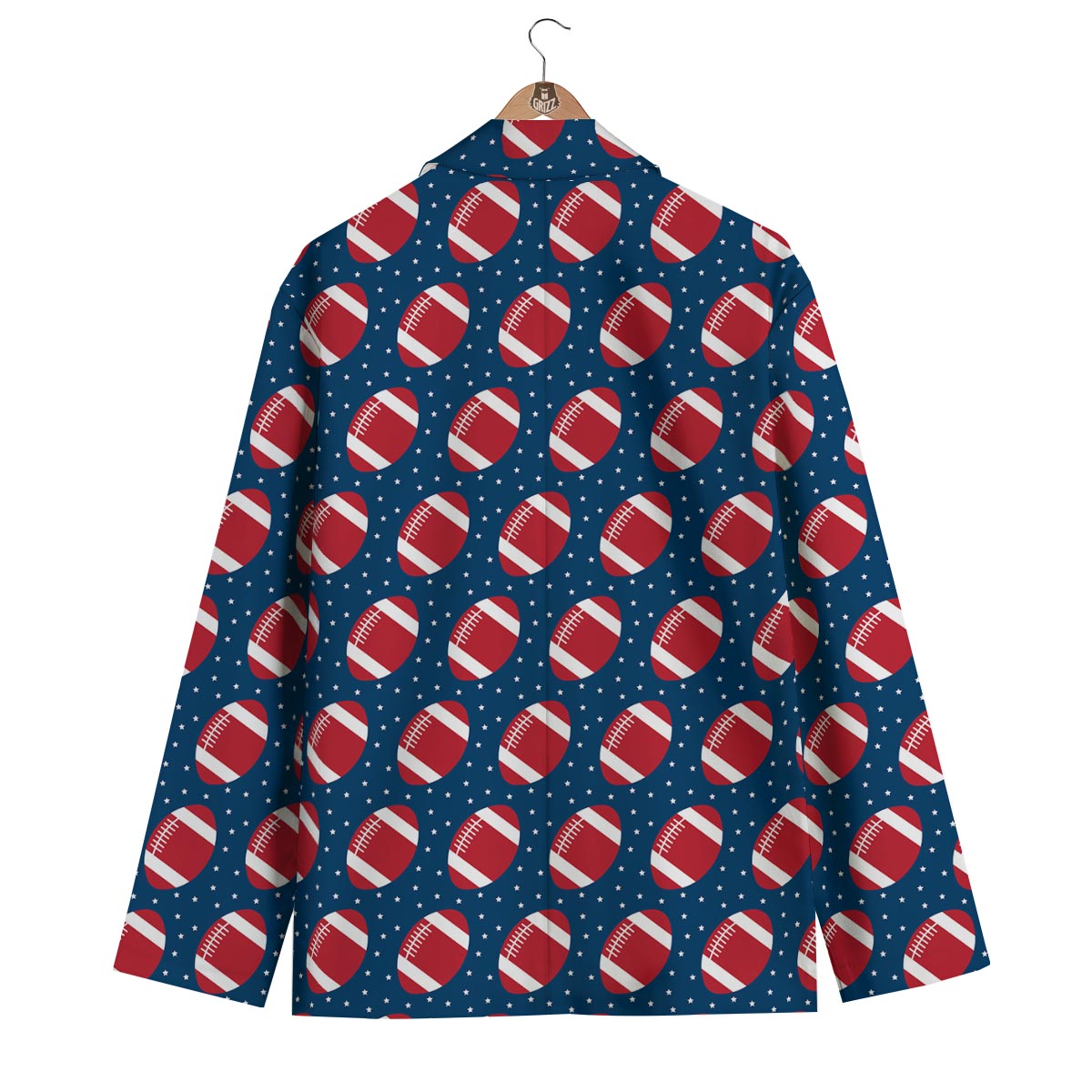 American Football Rugby Ball Print Pattern Men's Blazer-grizzshop