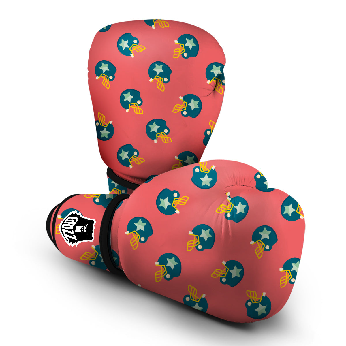 American Football Star Pattern Print Boxing Gloves-grizzshop