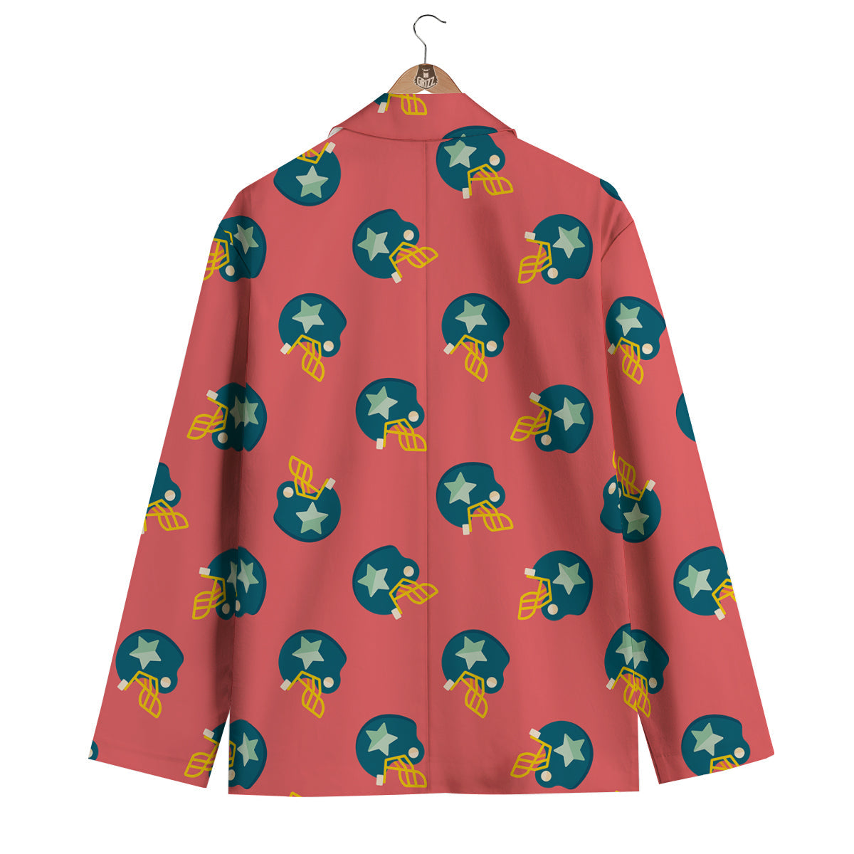 American Football Star Pattern Print Men's Blazer-grizzshop