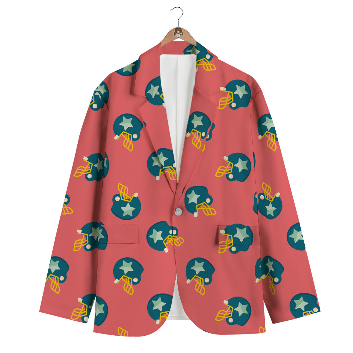 American Football Star Pattern Print Men's Blazer-grizzshop
