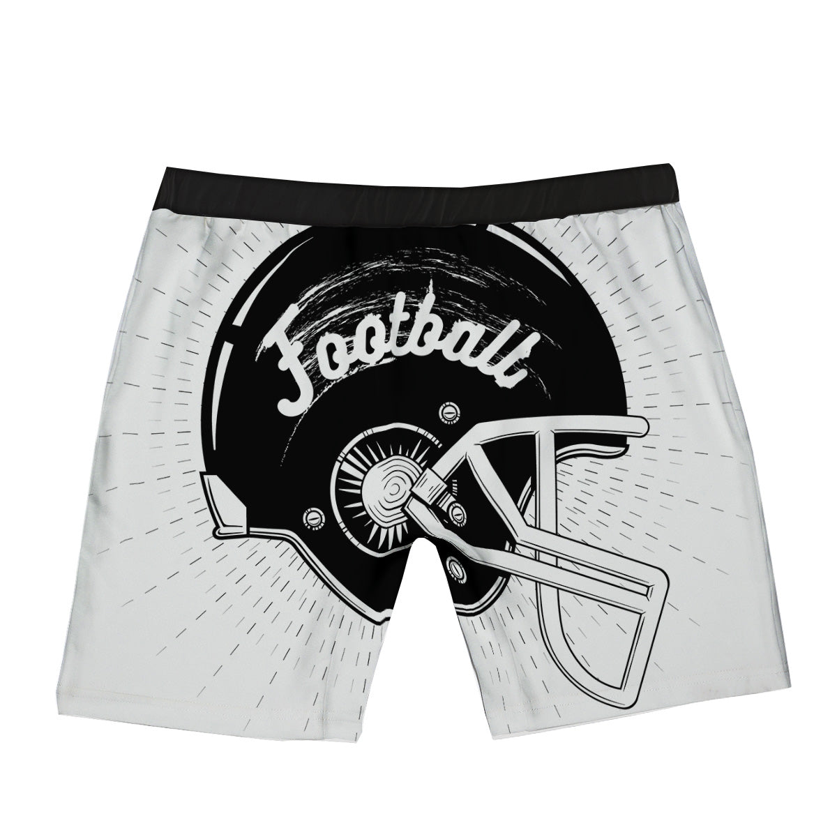 American Football White And Black Print Boxer Briefs-grizzshop