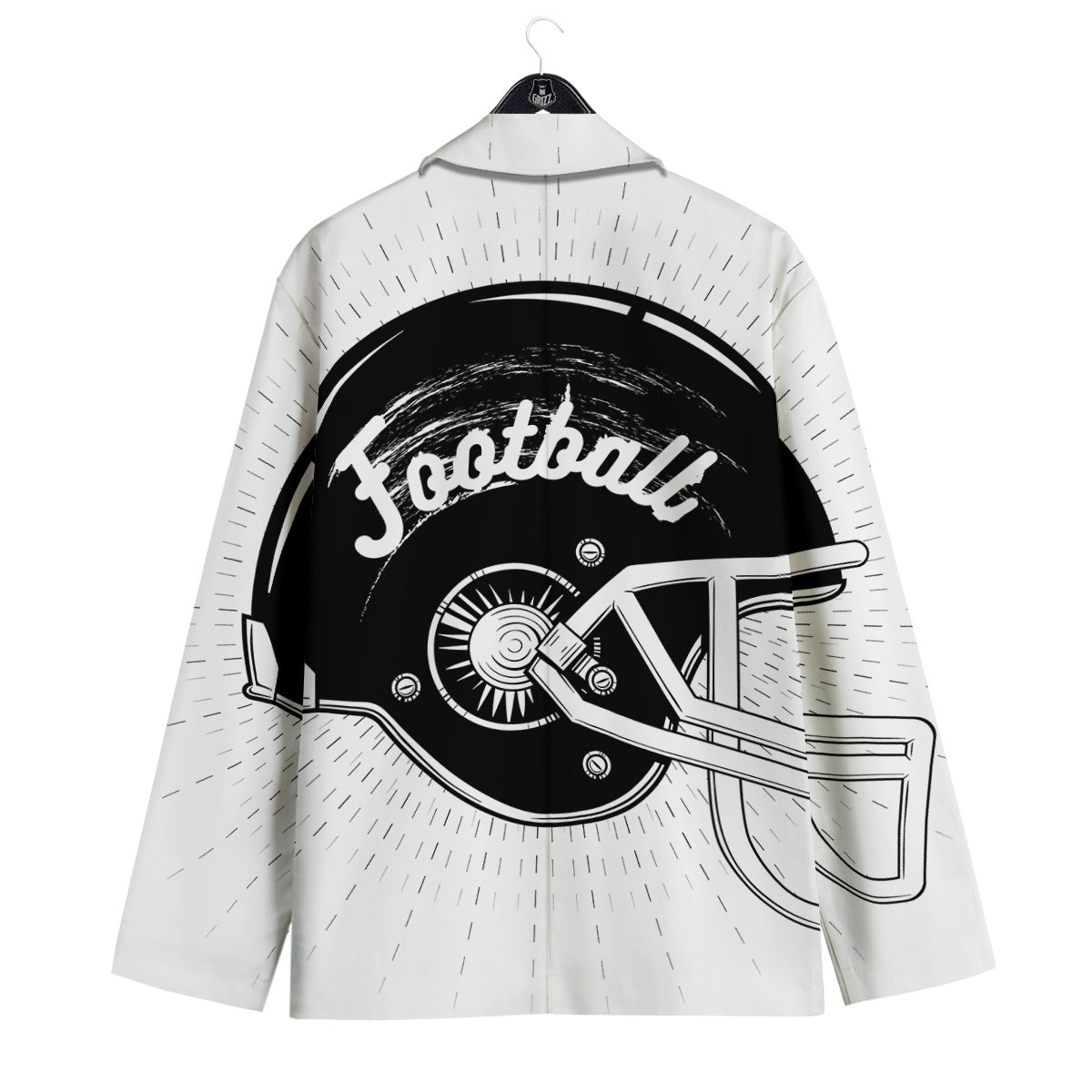 American Football White And Black Print Men's Sport Coat-grizzshop