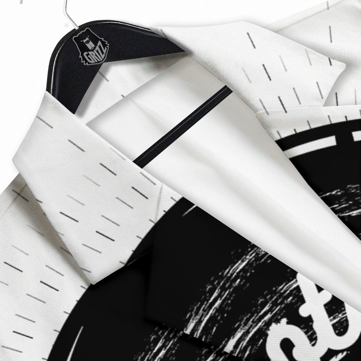 American Football White And Black Print Men's Sport Coat-grizzshop