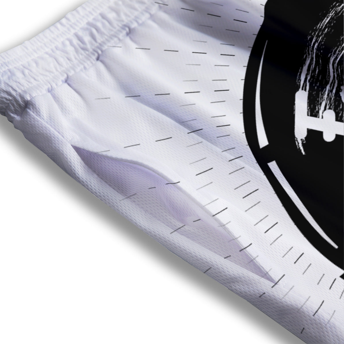 Aztec White And Grey Print Pattern Mesh Shorts