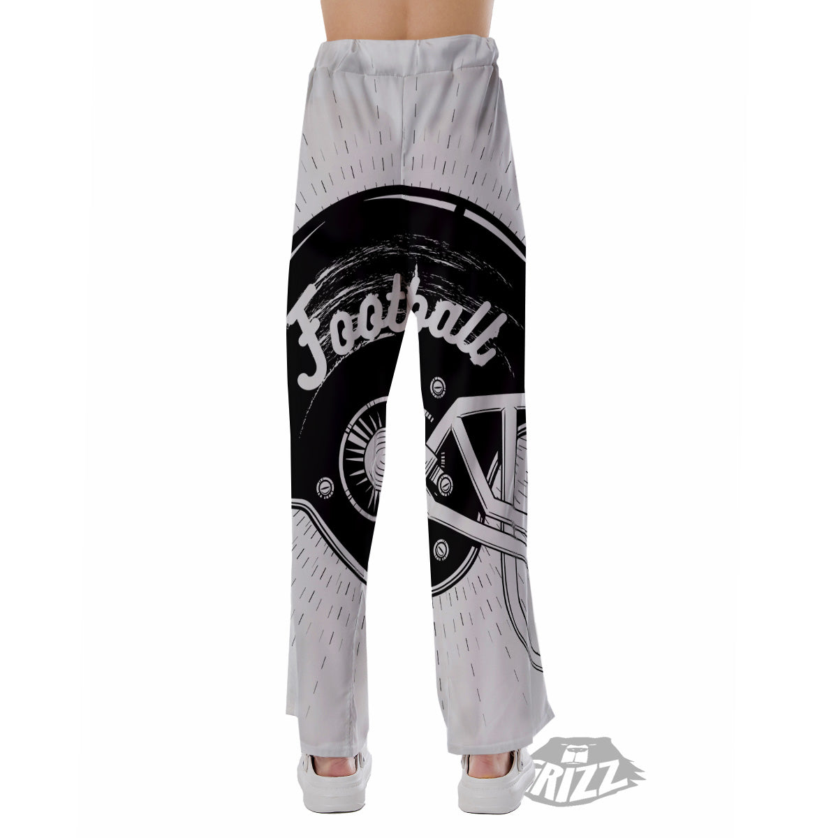 American Football White And Black Print Pajama Pants-grizzshop