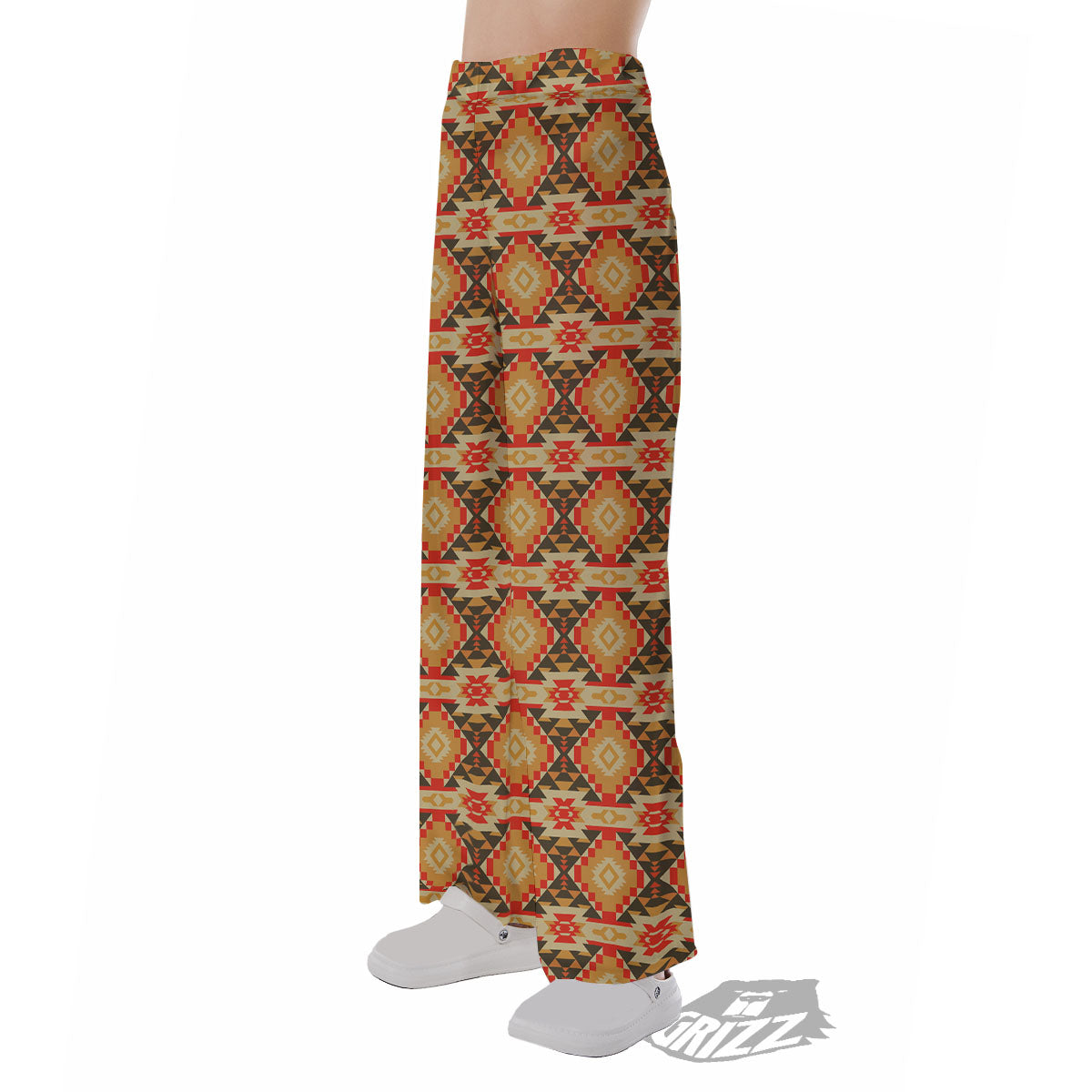 American Geometric Native Print Pattern Pajama Pants-grizzshop