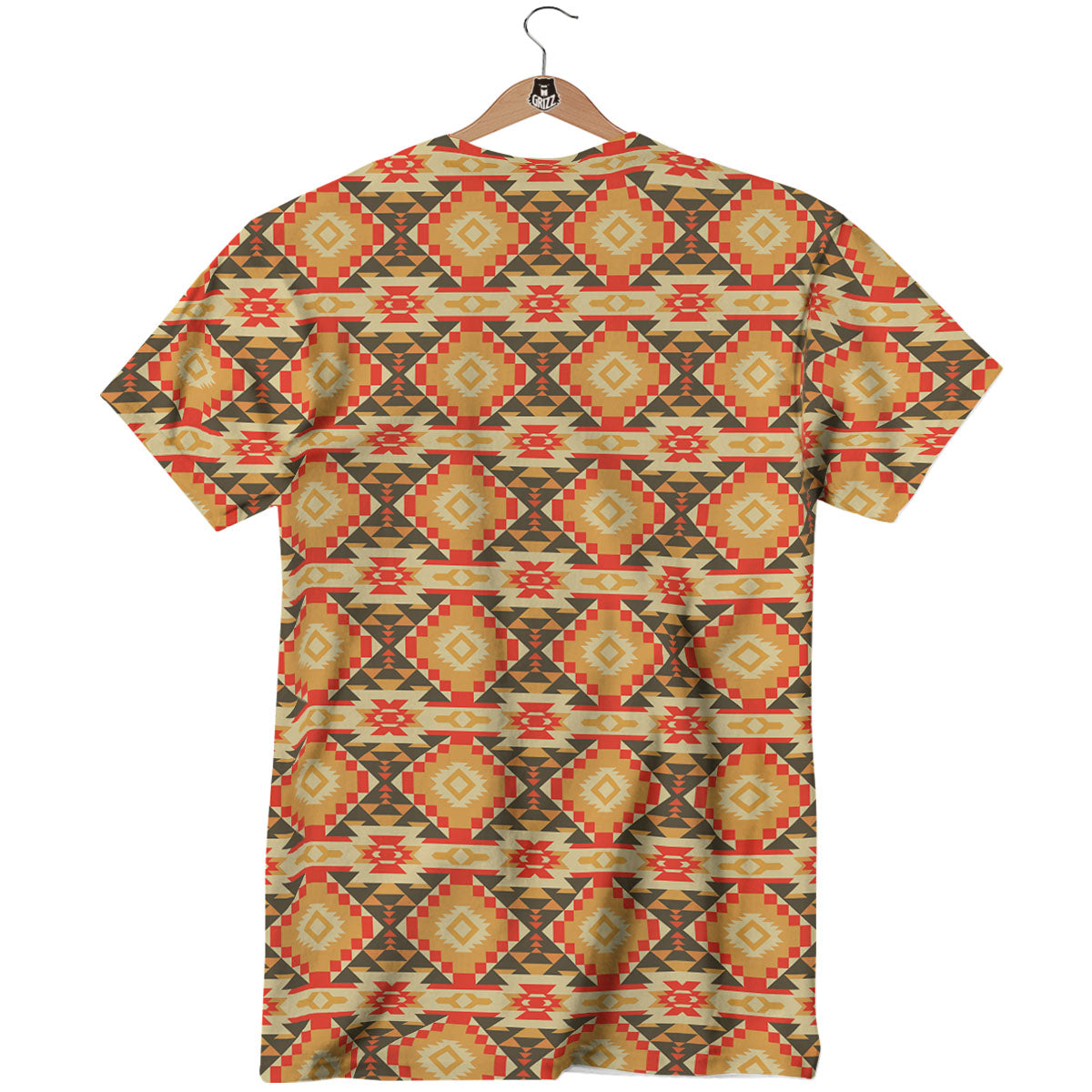 American Geometric Native Print Pattern T-Shirt-grizzshop