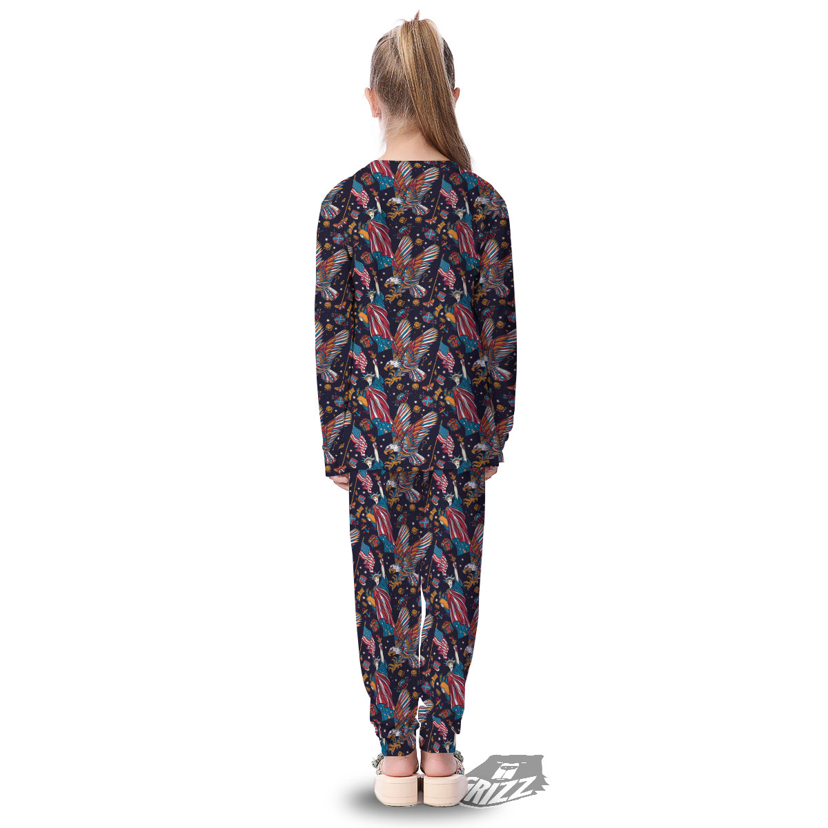 American Independence Day Print Pattern Kid's Pajamas-grizzshop