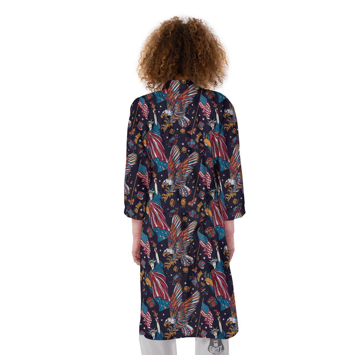 American Independence Day Print Pattern Kimono-grizzshop