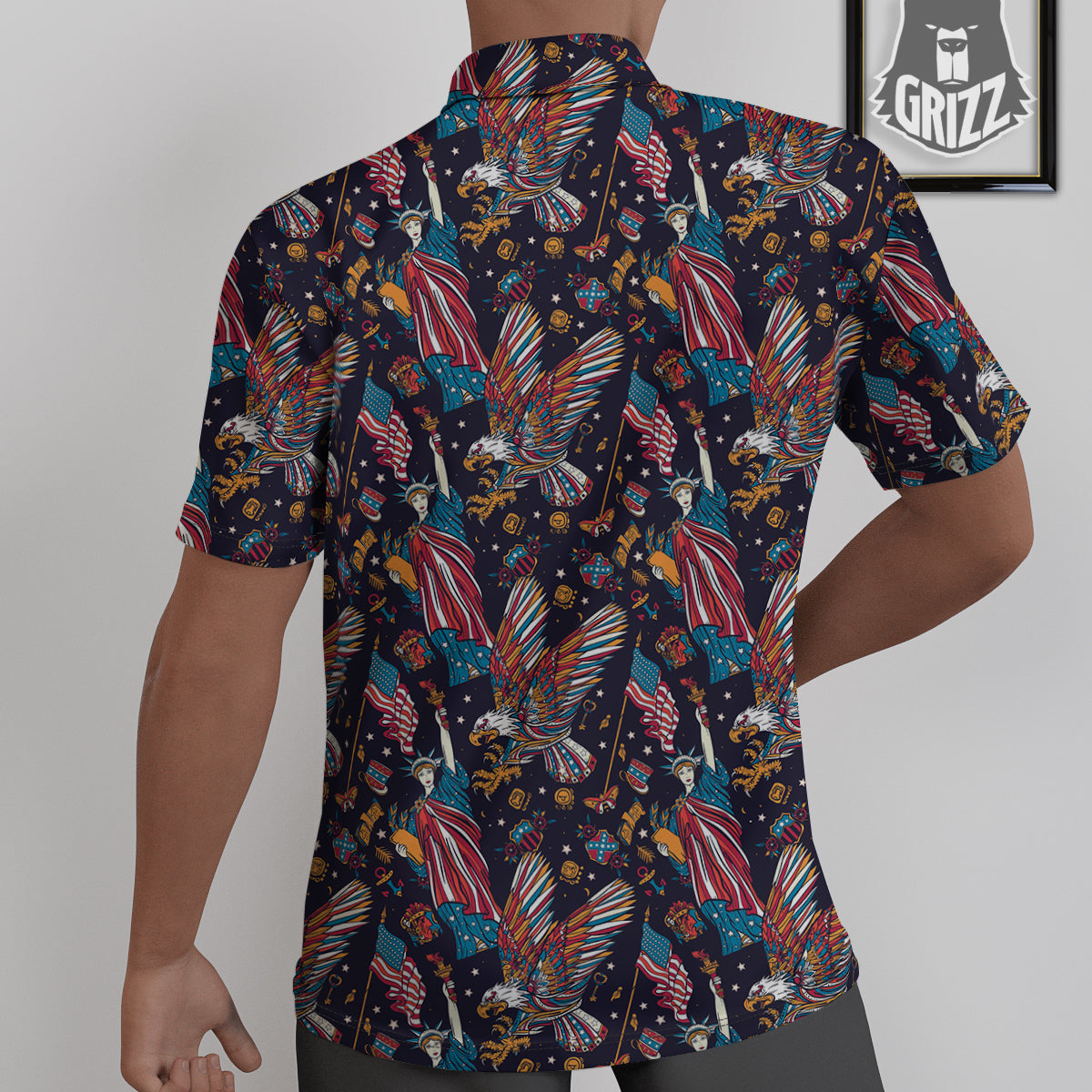 American Independence Day Print Pattern Untucked Shirts-grizzshop