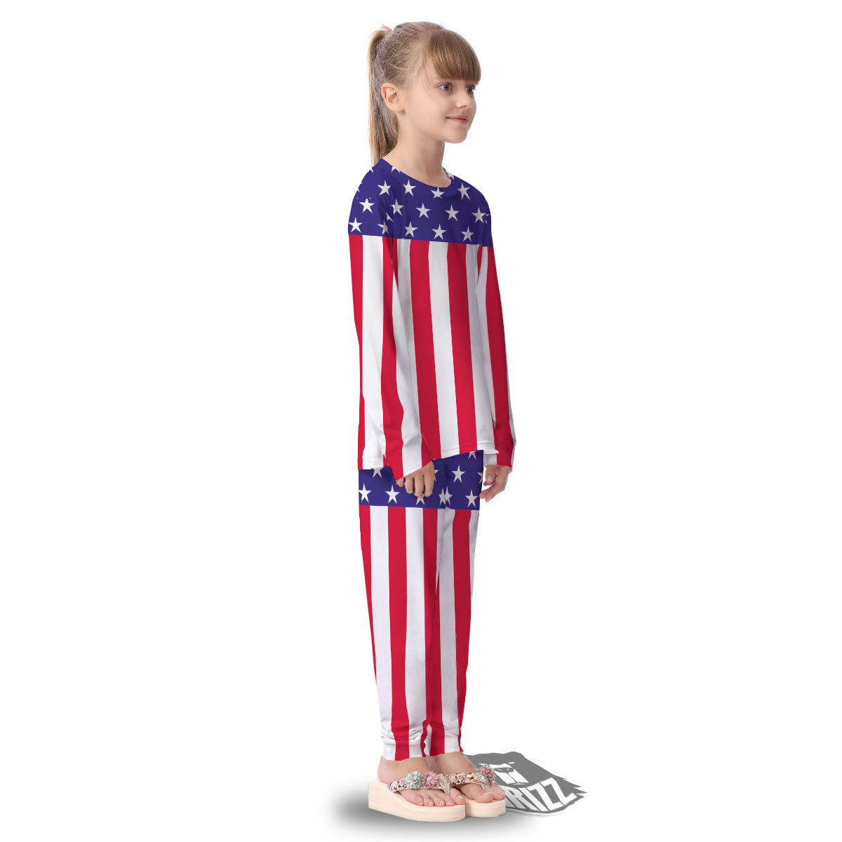 American Military Flag Print Kid's Pajamas-grizzshop