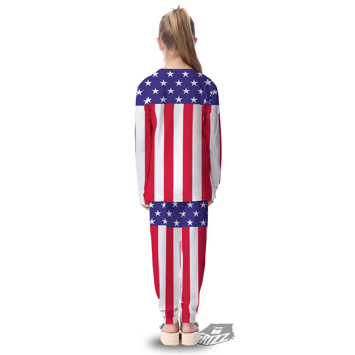 American Military Flag Print Kid's Pajamas-grizzshop