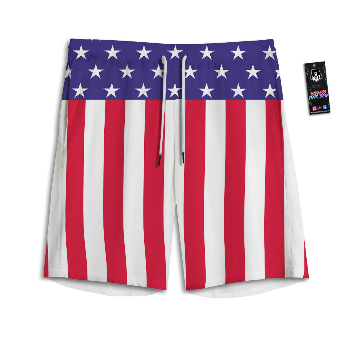 American Military Flag Print Men's Athletic Shorts