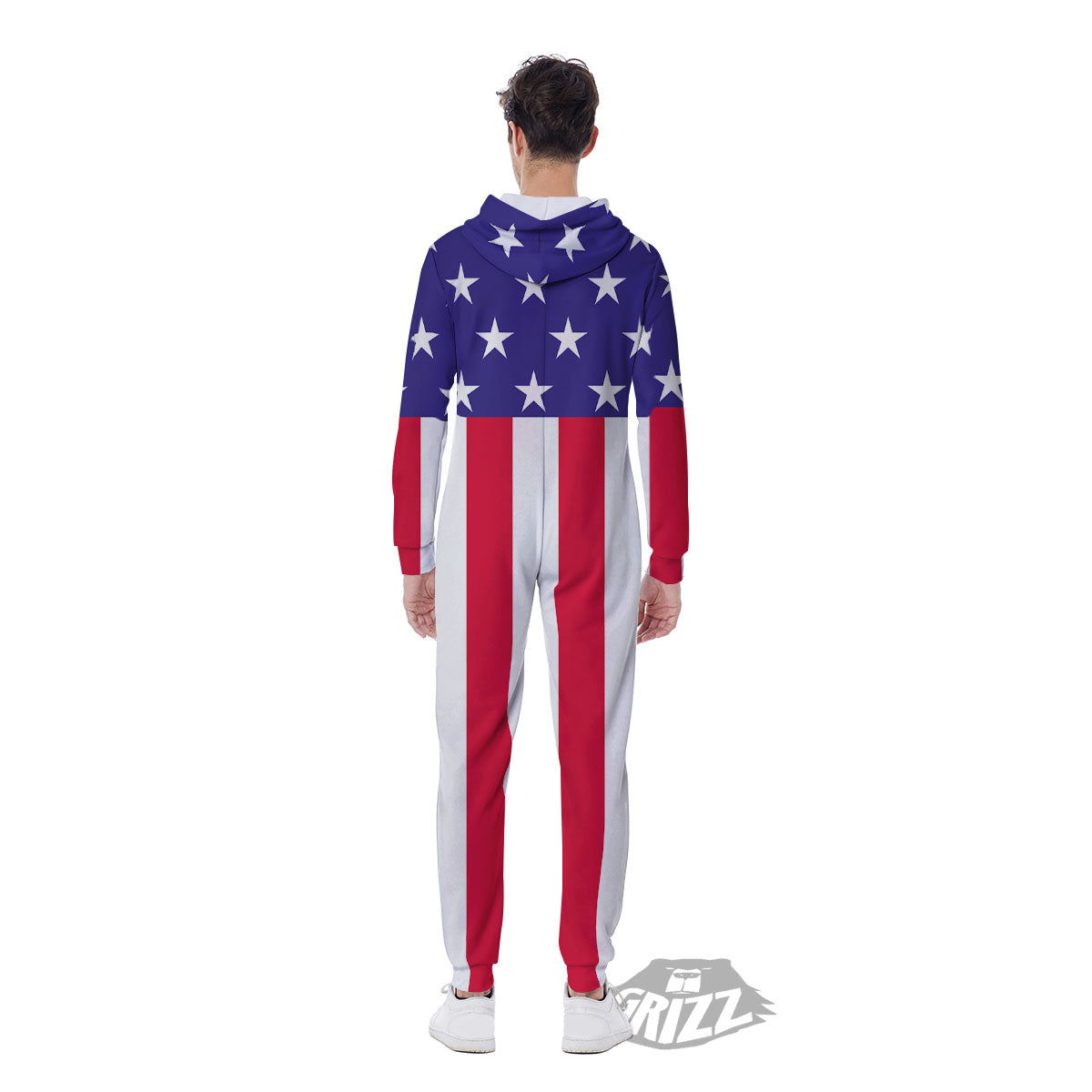 American Military Flag Print Men's Jumpsuit-grizzshop