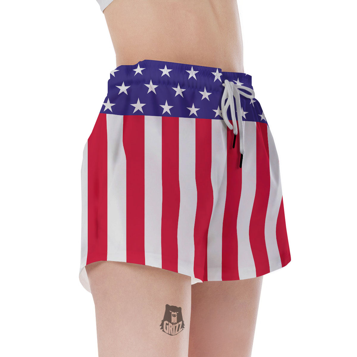American Military Flag Print Women's Shorts-grizzshop