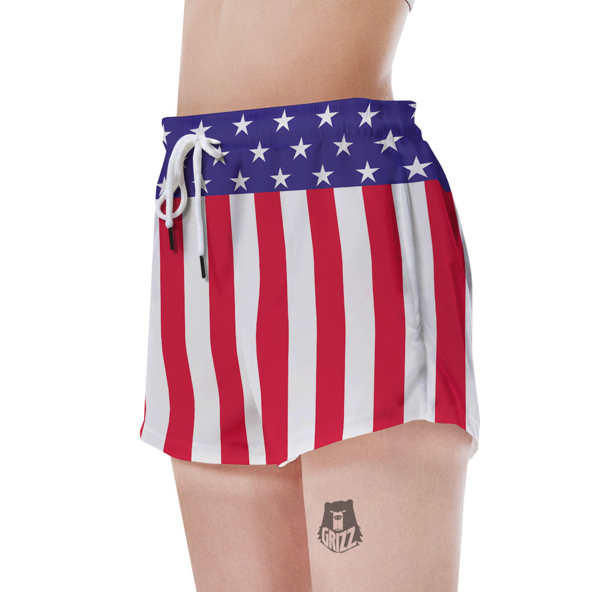 American Military Flag Print Women's Shorts-grizzshop
