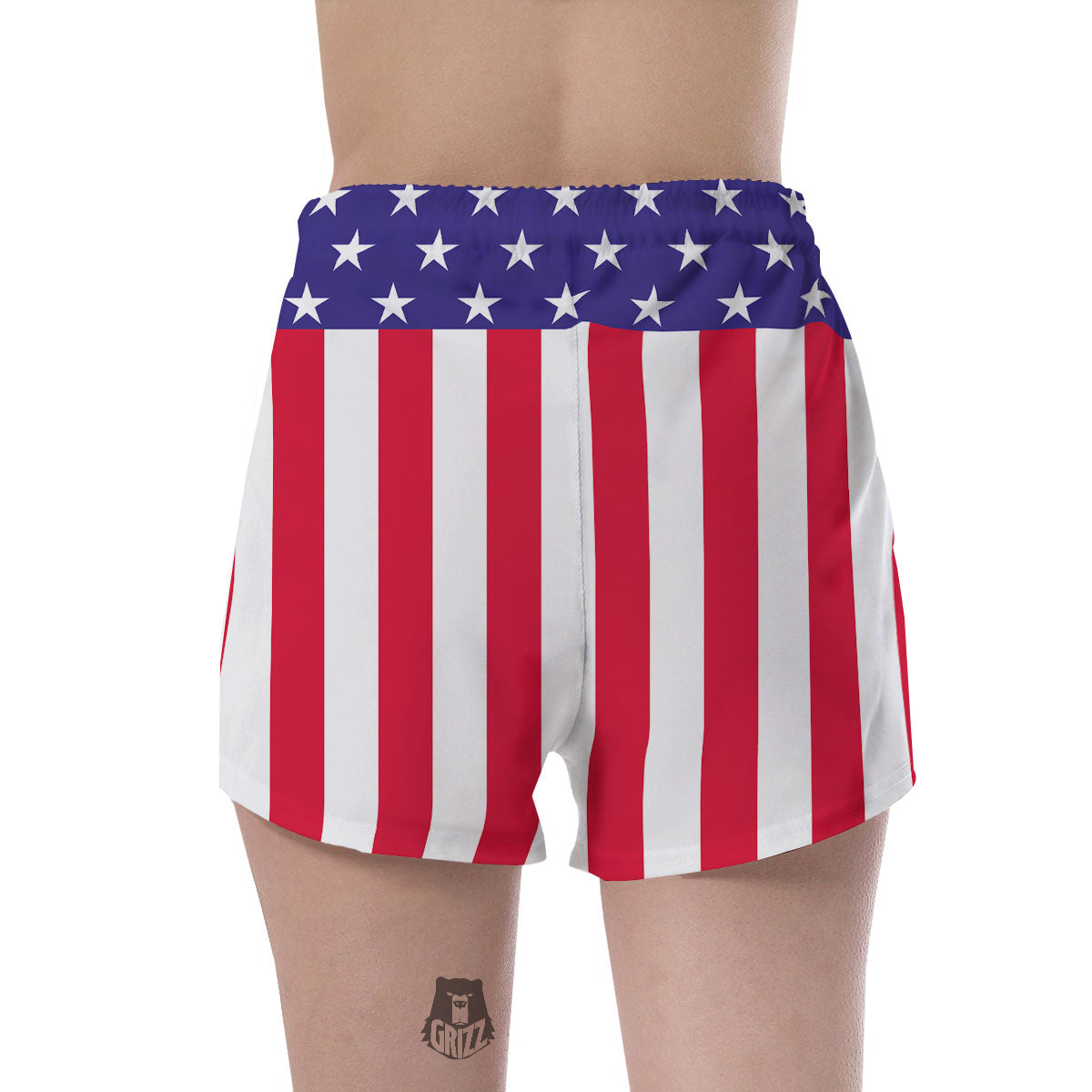 American Military Flag Print Women's Shorts-grizzshop