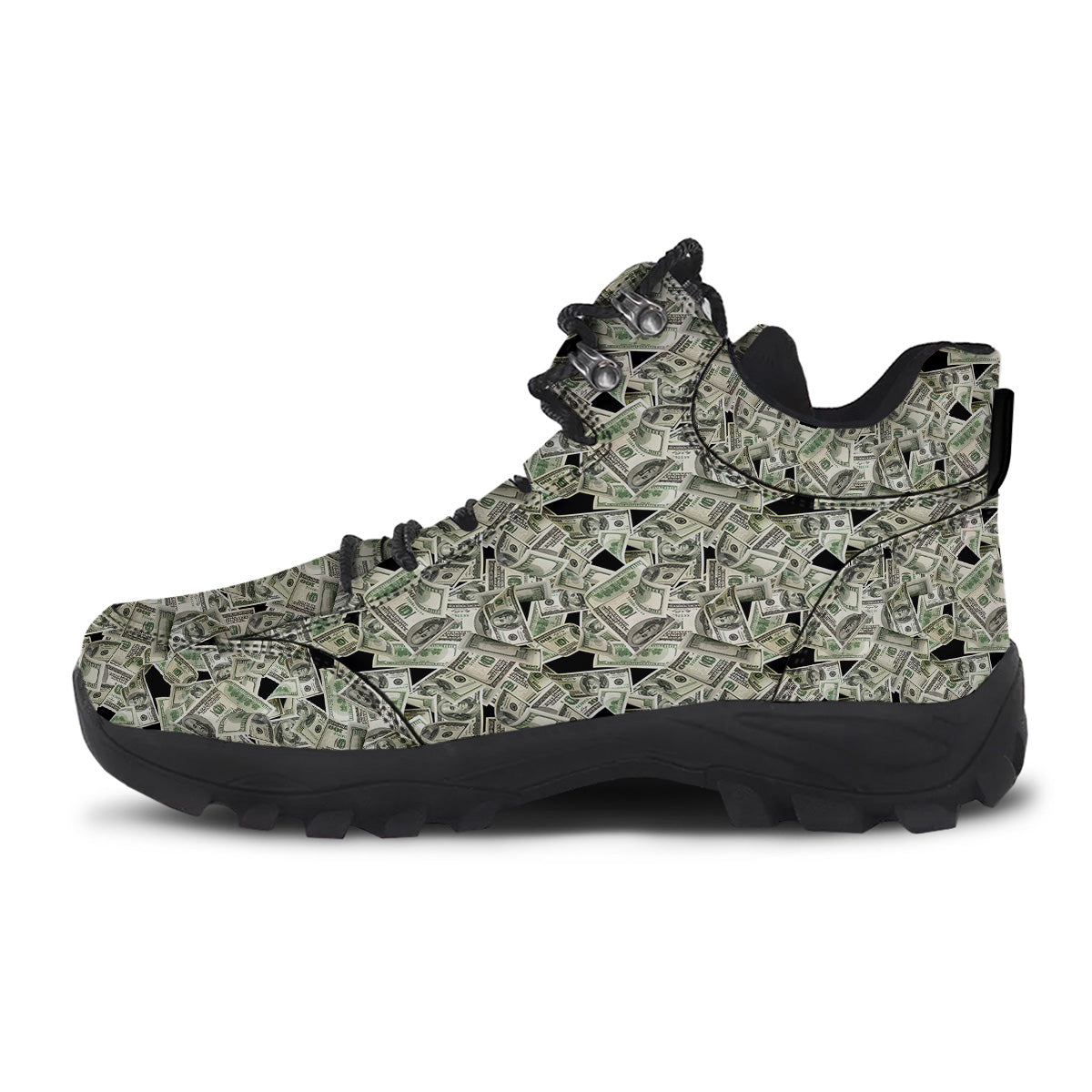 American Money US Dollars Print Pattern Hiking Shoes-grizzshop
