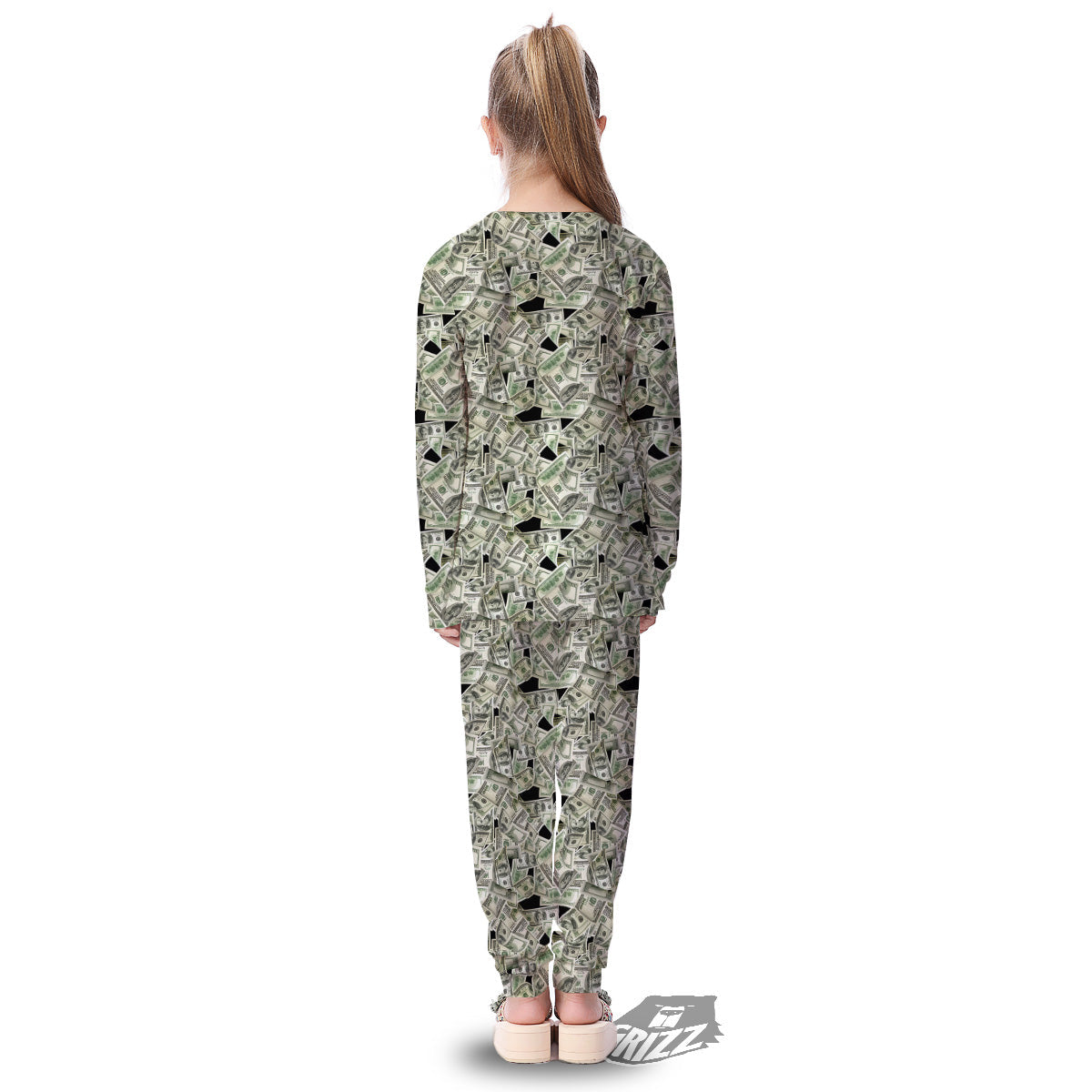 American Money US Dollars Print Pattern Kid's Pajamas-grizzshop