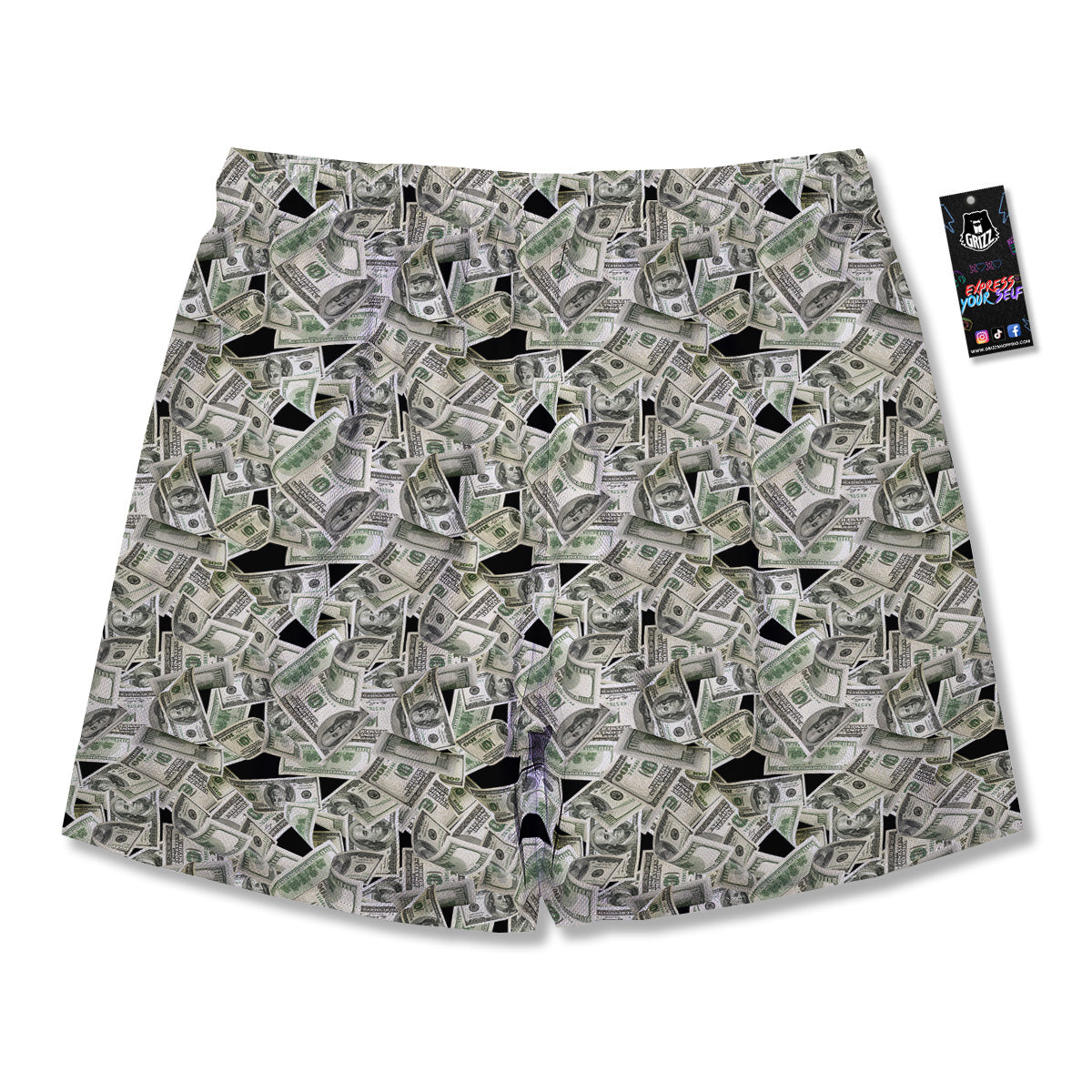 American Money US Dollars Print Pattern Men's Running Shorts-grizzshop