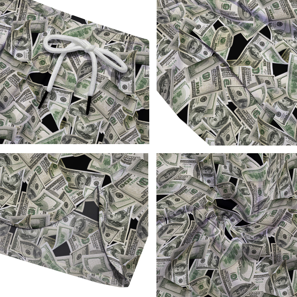 American Money US Dollars Print Pattern Men's Running Shorts-grizzshop