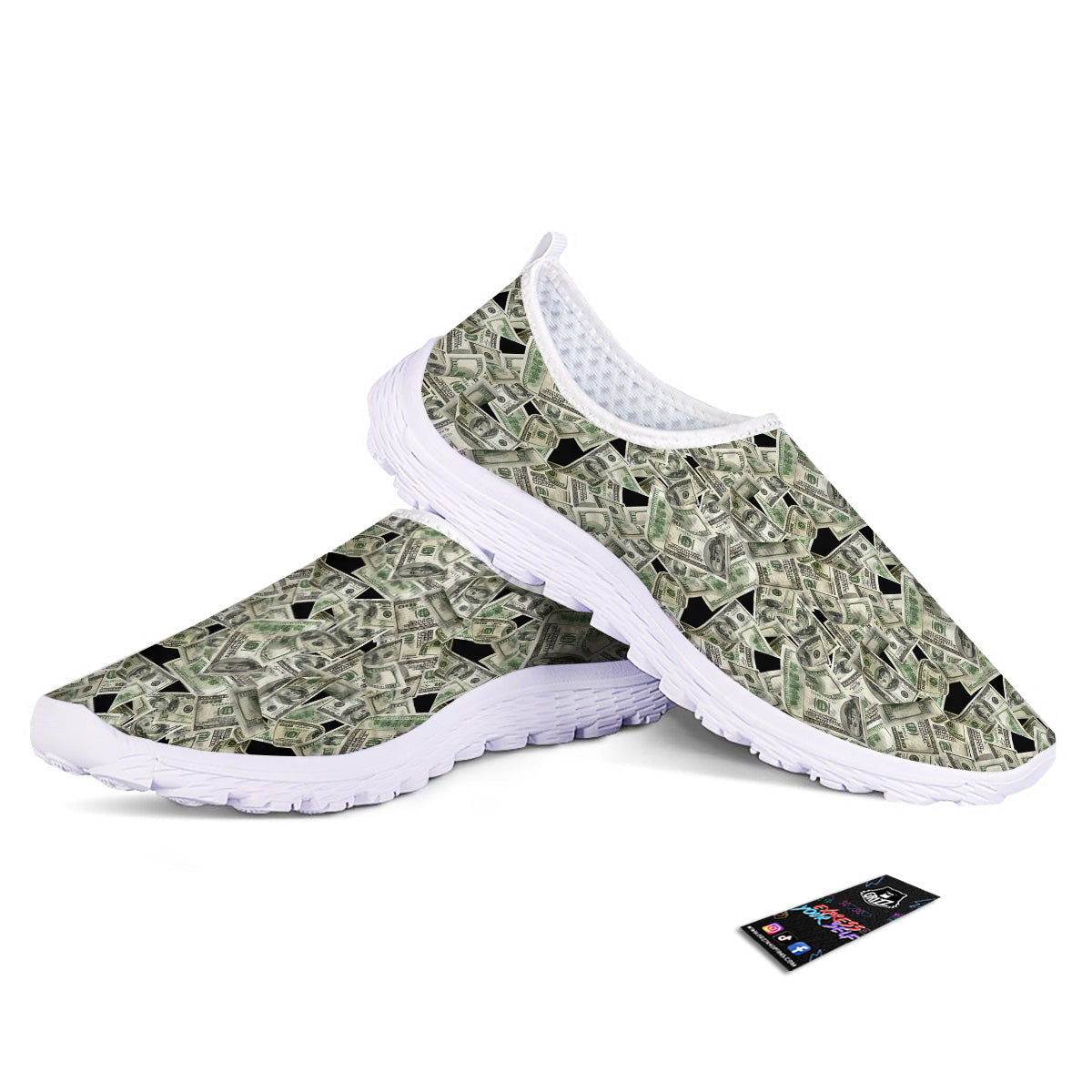 American Money US Dollars Print Pattern Nurse Shoes-grizzshop
