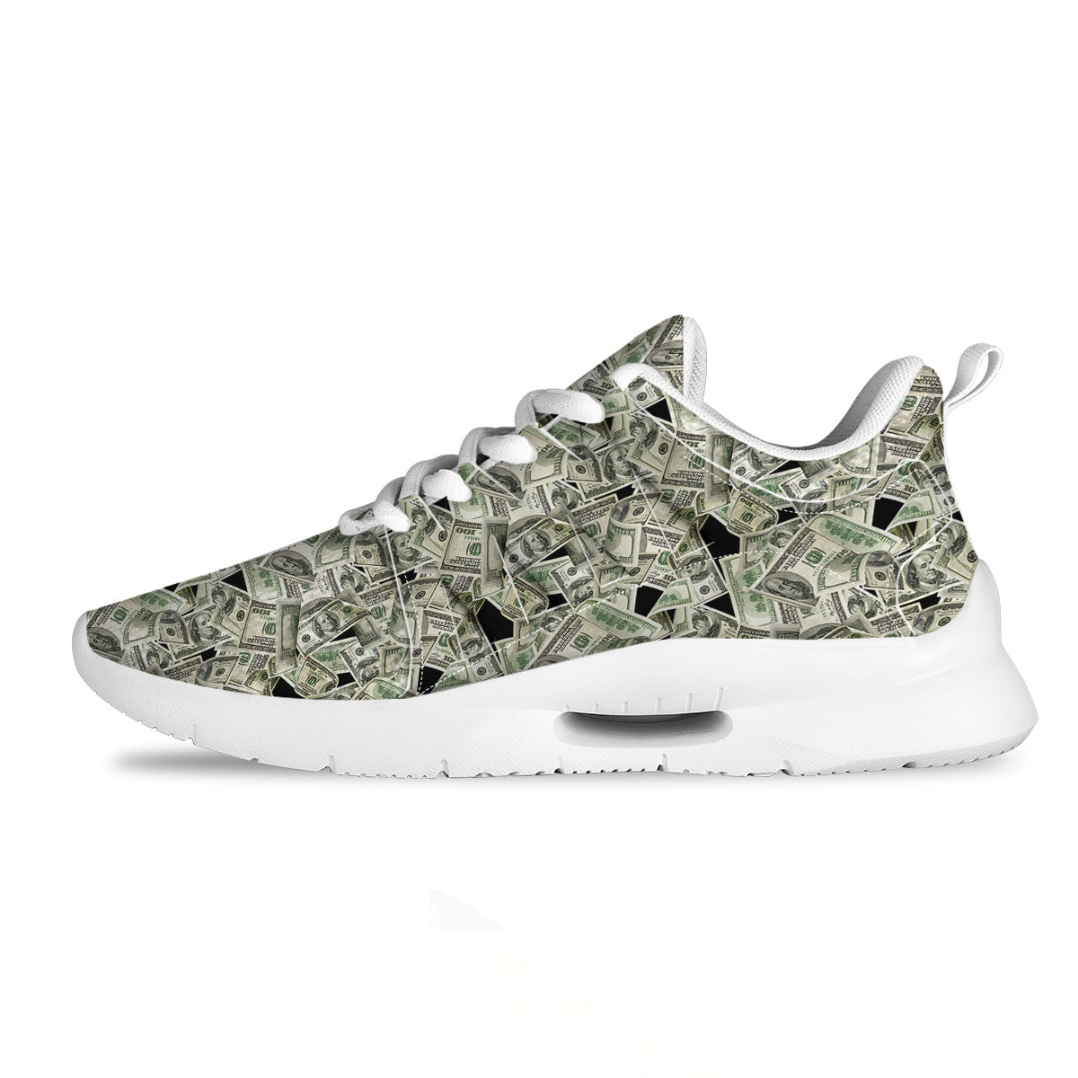 American Money US Dollars Print Pattern Tennis Shoes-grizzshop