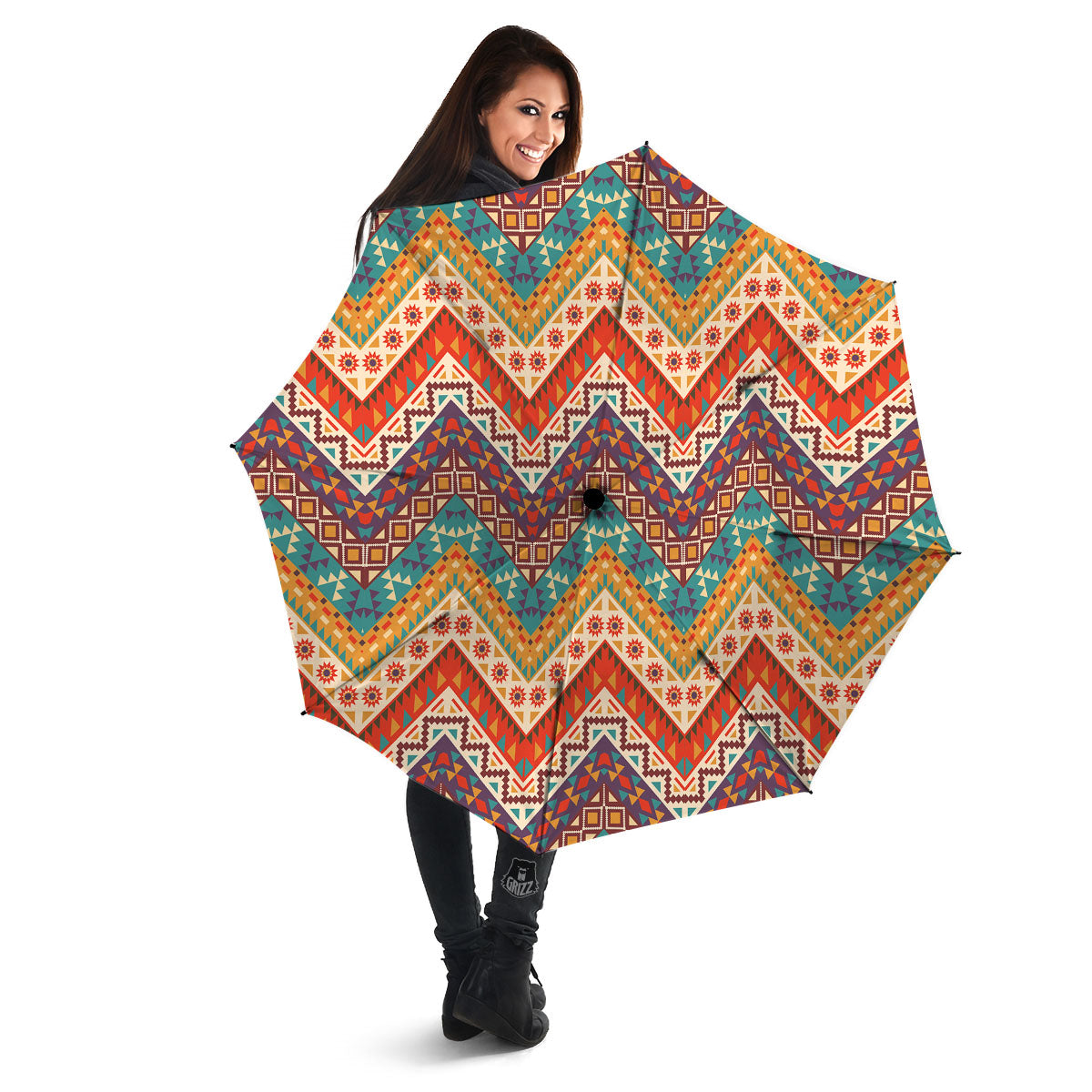American Native Tribal Chevron Print Umbrella-grizzshop