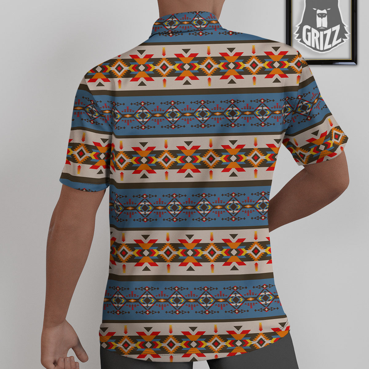 American Native Tribal Navajo Print Untucked Shirts-grizzshop