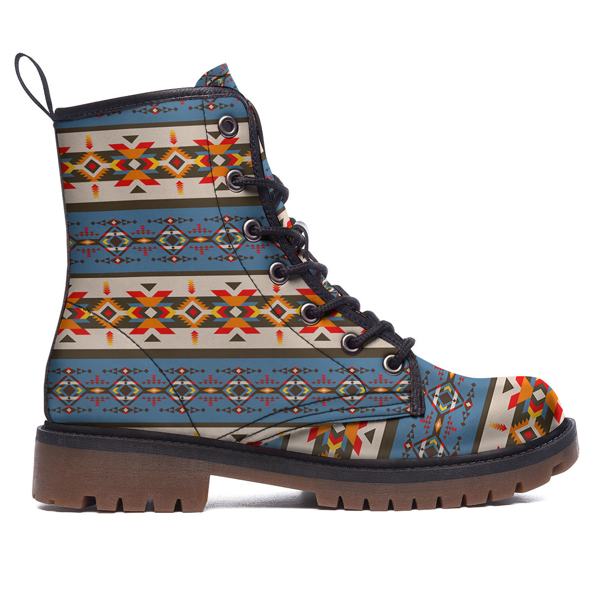 American Native Tribal Navajo Print Work Boots-grizzshop