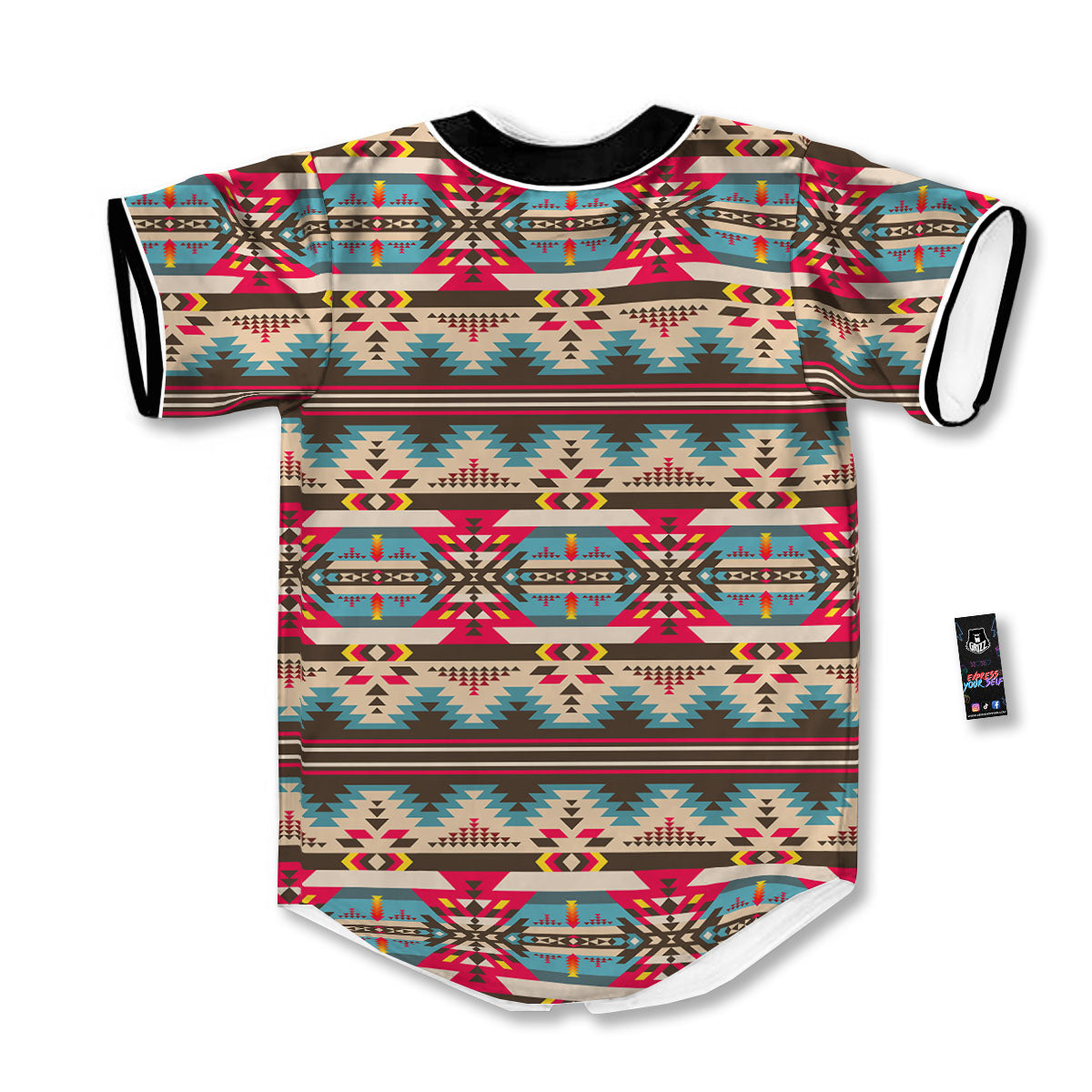 American Native Tribal Print Pattern Baseball Jersey-grizzshop