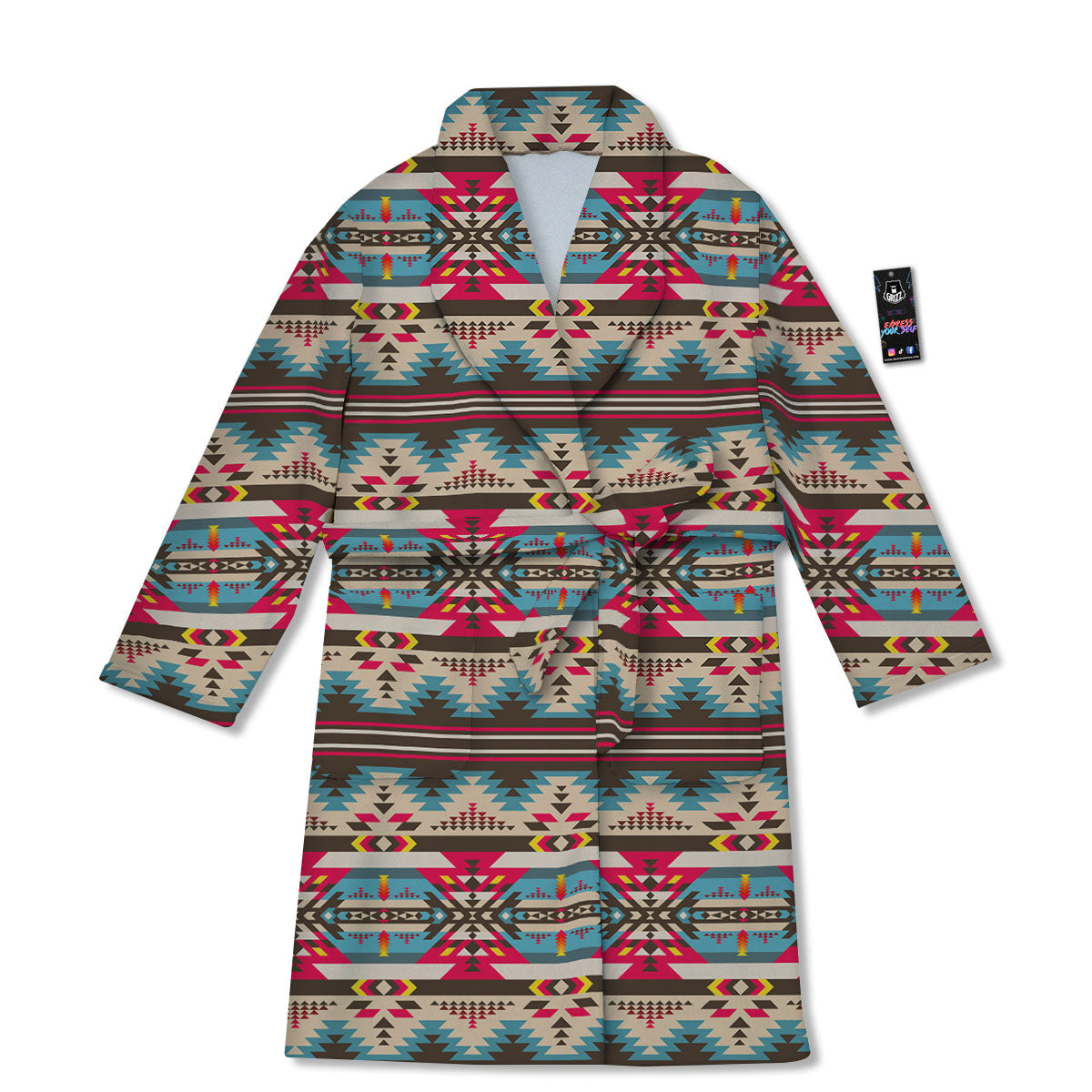 American Native Tribal Print Pattern Bathrobe-grizzshop