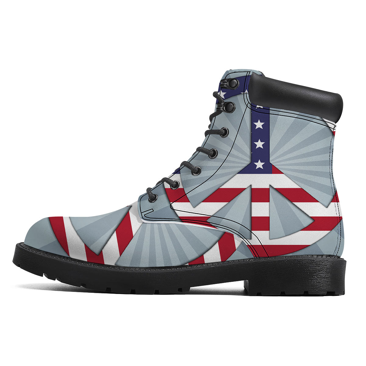 American Peace Flag Print Boots-grizzshop