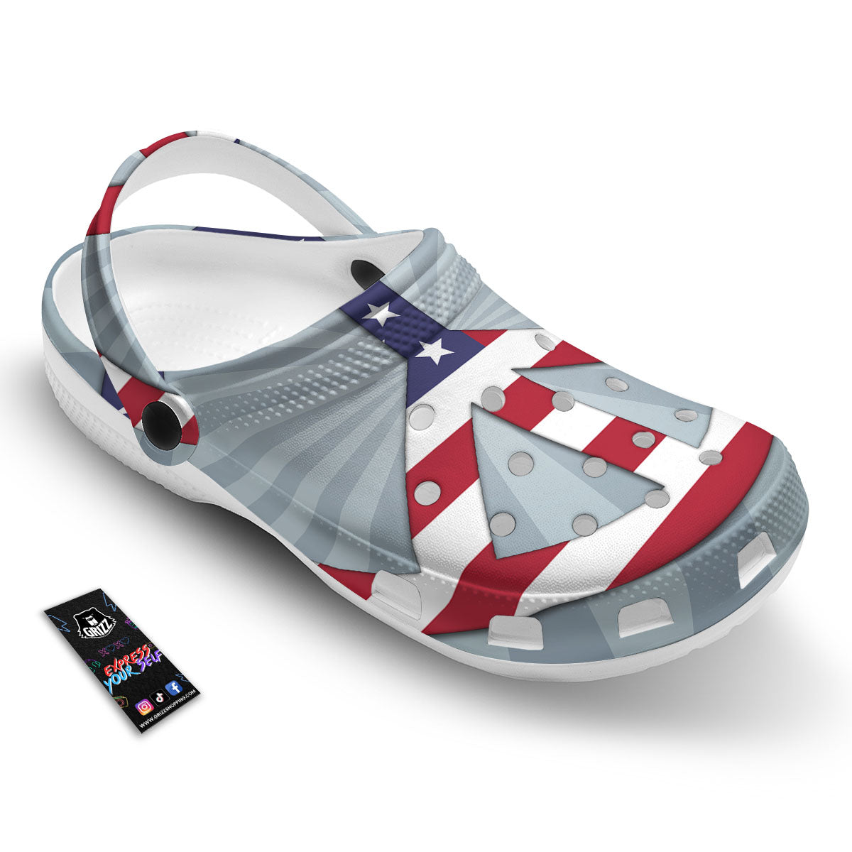 American Peace Flag Print Clog-grizzshop