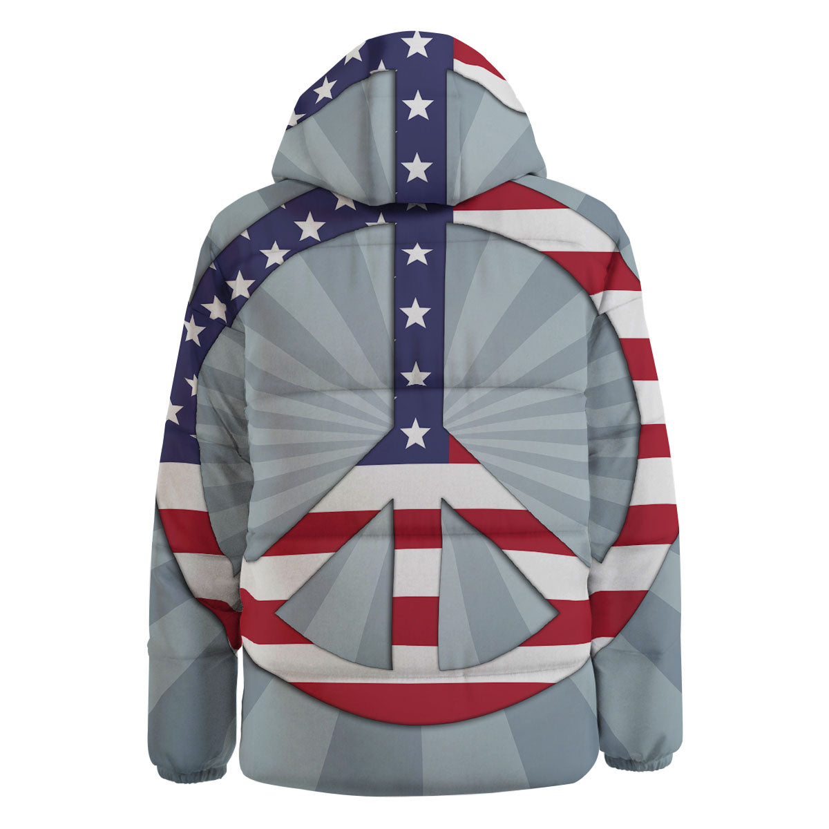 American Peace Flag Print Down Jacket-grizzshop