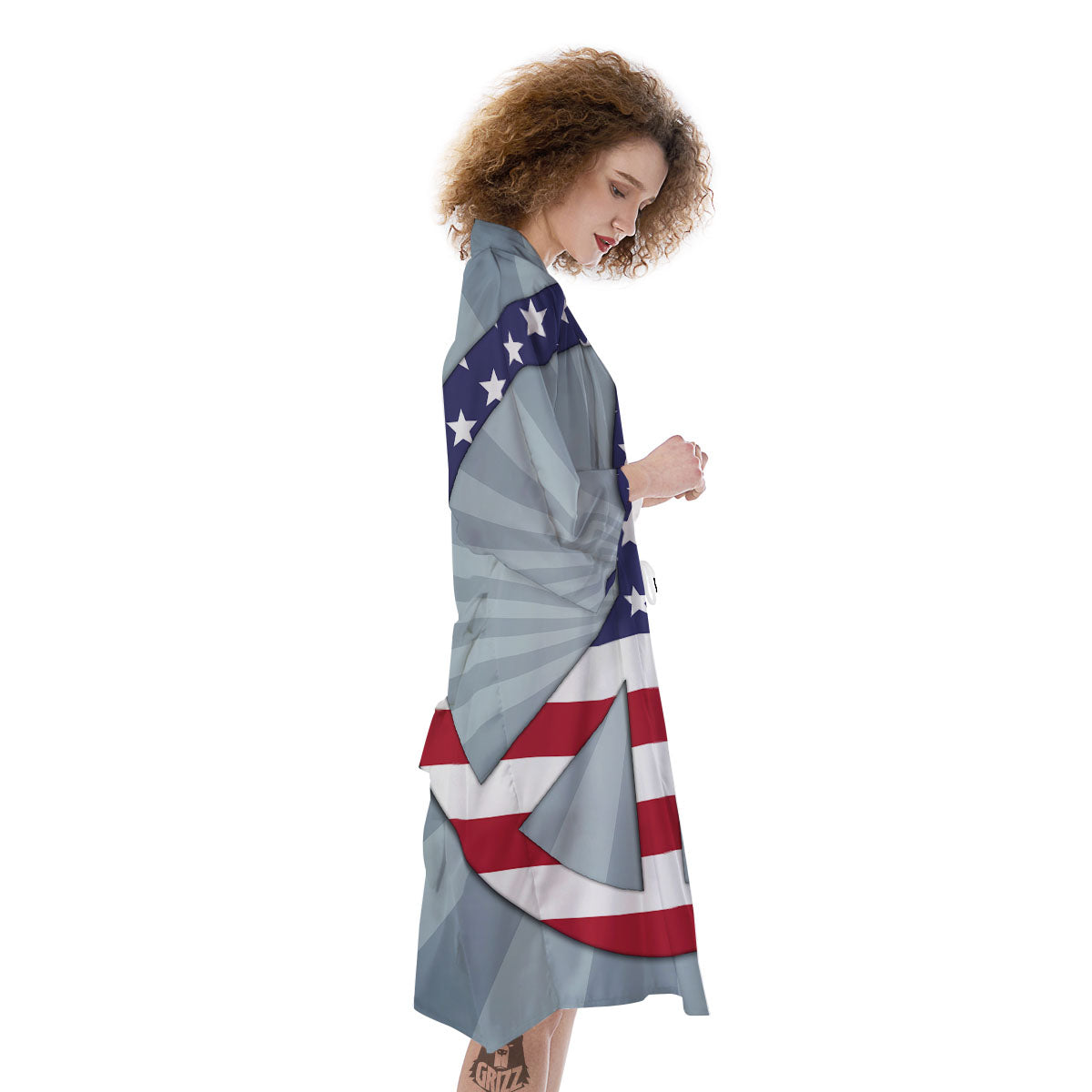 American Peace Flag Print Kimono-grizzshop