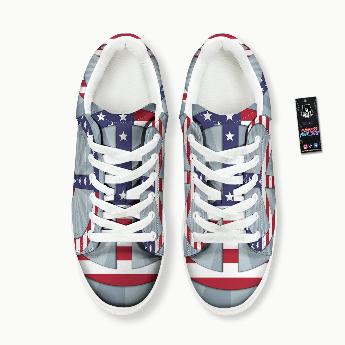 American Peace Flag Print Platform Shoes-grizzshop