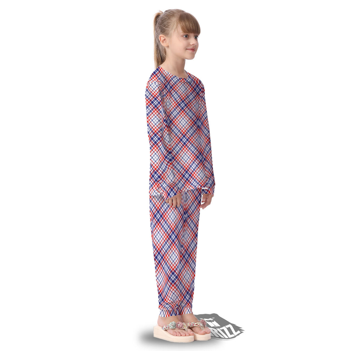 American Plaid 4th of July Print Kid's Pajamas-grizzshop