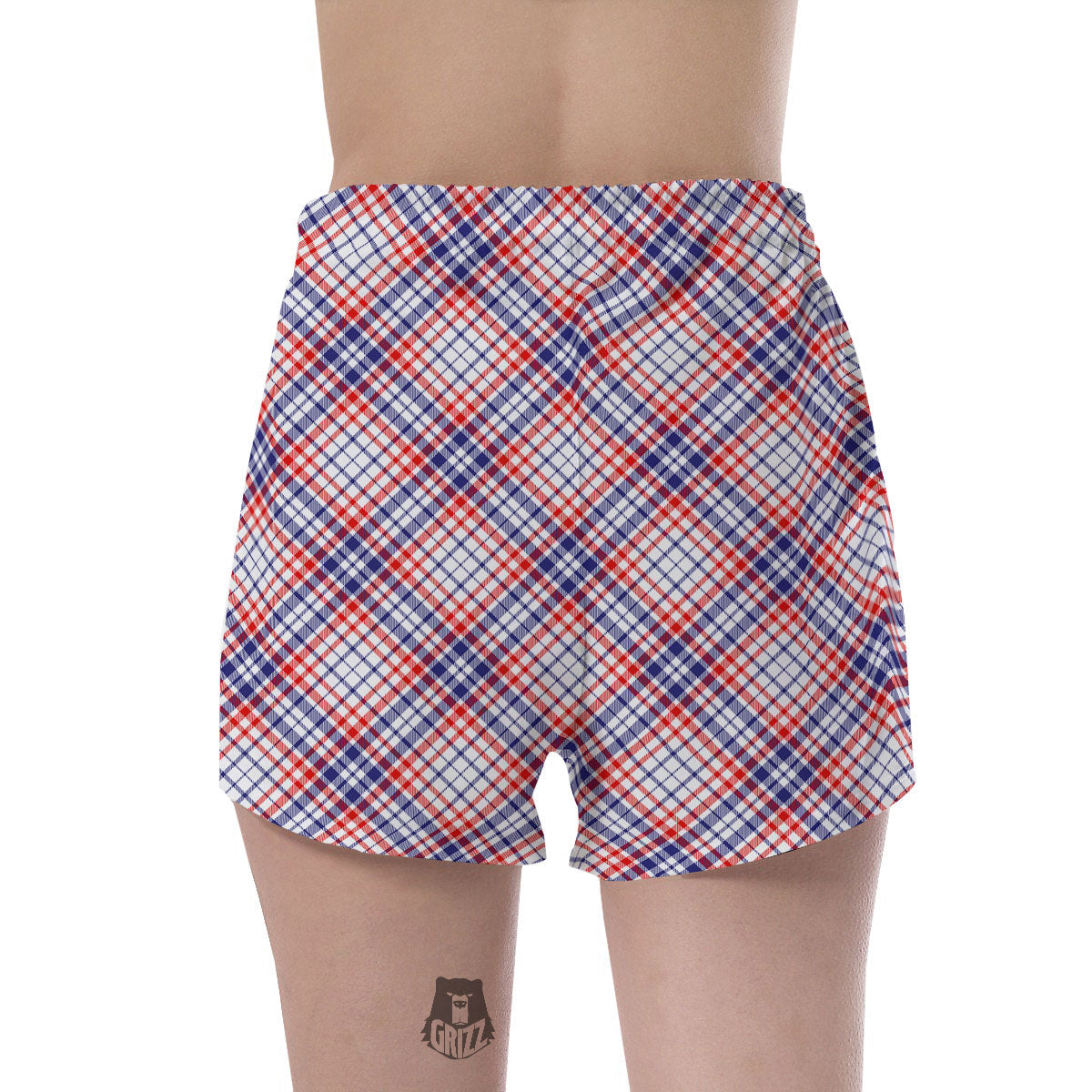 American Plaid 4th of July Print Women's Shorts-grizzshop