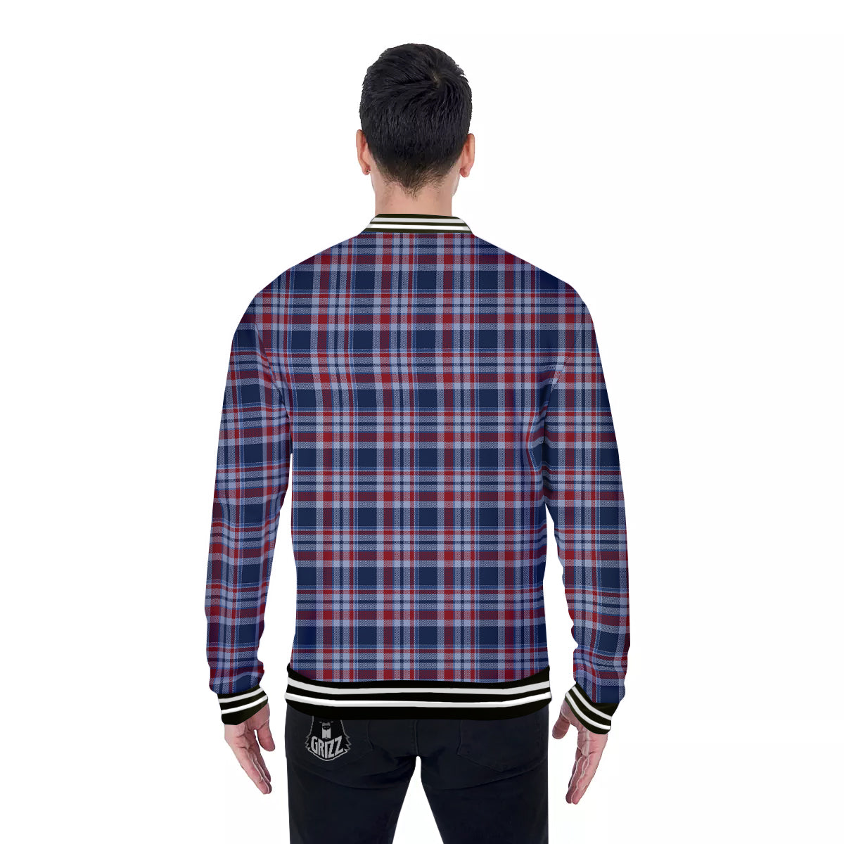 American Plaid Print Pattern Baseball Jacket-grizzshop