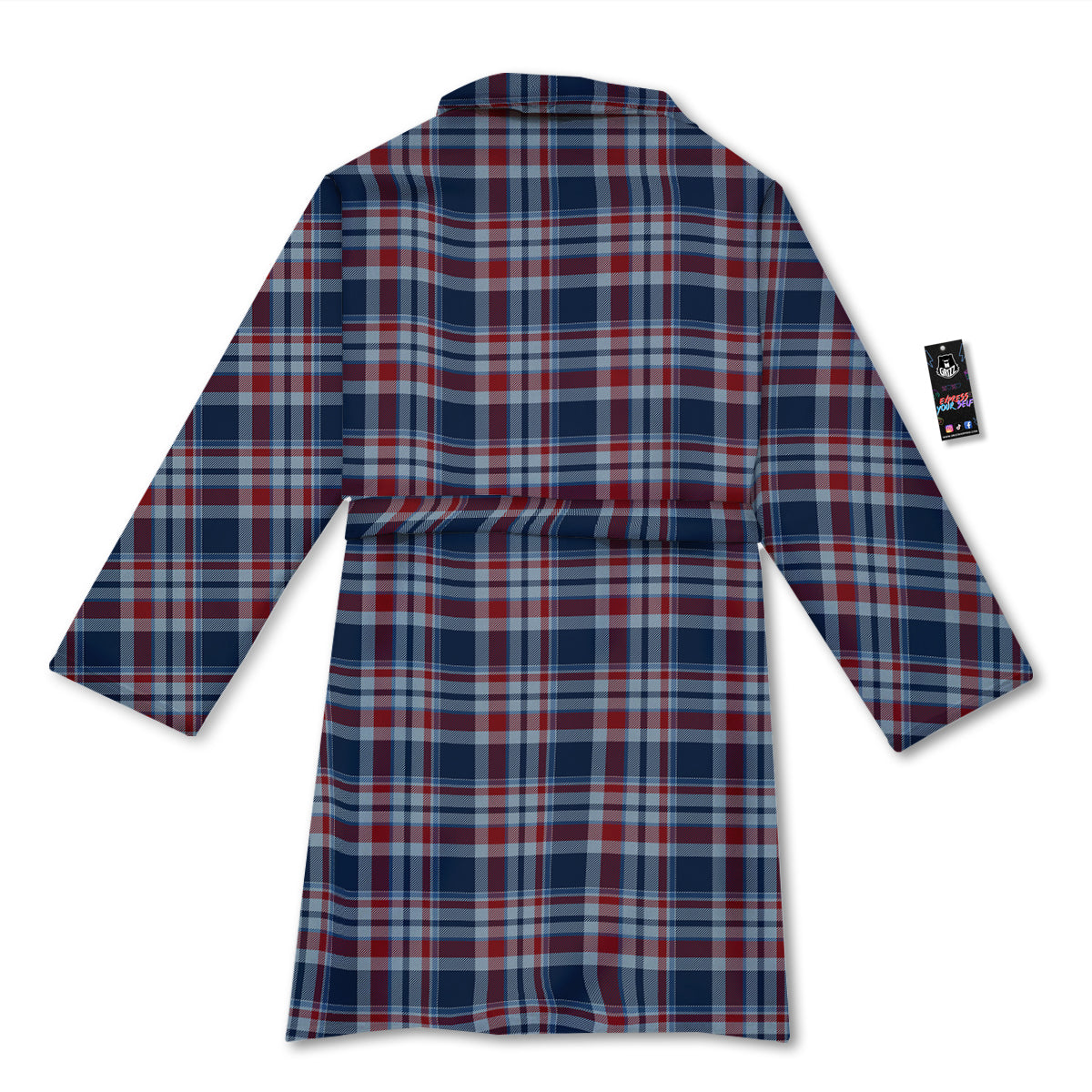 American Plaid Print Pattern Bathrobe-grizzshop